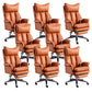 Modern Leather Armless Office Chair No Distressing Ergonomic Desk Chair with Wheels Yellow 8 Piece Set Clearhalo 'furn' 'furn_office_chair' 'Furniture' 'Office Chairs' 'Office Furniture' 'office_chair' 7450653