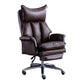 Modern Leather Armless Office Chair No Distressing Ergonomic Desk Chair with Wheels Brown 1 Piece Clearhalo 'furn' 'furn_office_chair' 'Furniture' 'Office Chairs' 'Office Furniture' 'office_chair' 7450654