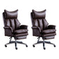 Modern Leather Armless Office Chair No Distressing Ergonomic Desk Chair with Wheels Brown 2 Piece Set Clearhalo 'furn' 'furn_office_chair' 'Furniture' 'Office Chairs' 'Office Furniture' 'office_chair' 7450655