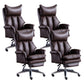 Modern Leather Armless Office Chair No Distressing Ergonomic Desk Chair with Wheels Brown 4 Piece Set Clearhalo 'furn' 'furn_office_chair' 'Furniture' 'Office Chairs' 'Office Furniture' 'office_chair' 7450656
