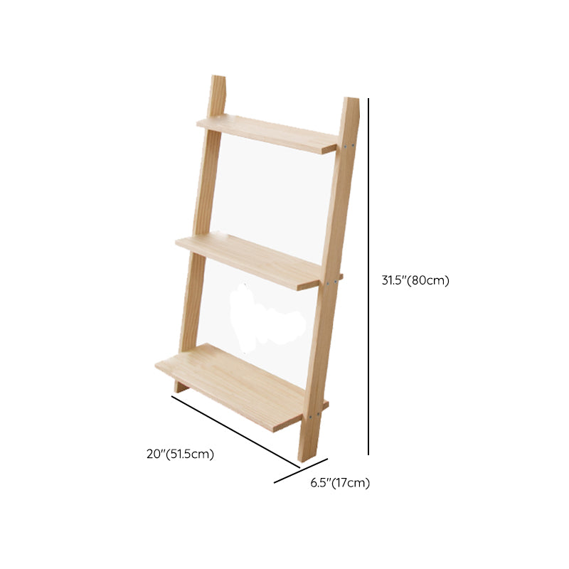 Contemporary Ladder Bookcase Solid Wood Open Back Bookshelf with Shelves Clearhalo 'Bookcases' 'furn' 'furn_bookcases' 'Furniture' 'Office Furniture' 7451074