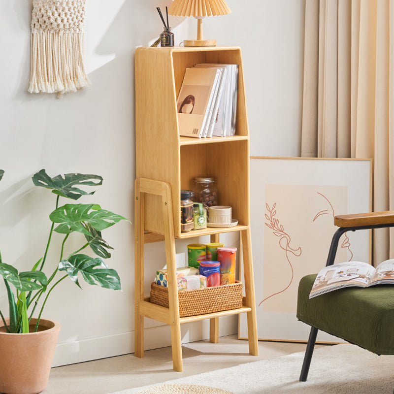 Contemporary Closed Back Bamboo Bookshelf Vertical Bookcase with Shelves Clearhalo 'Bookcases' 'furn' 'furn_bookcases' 'Furniture' 'Office Furniture' 7451077