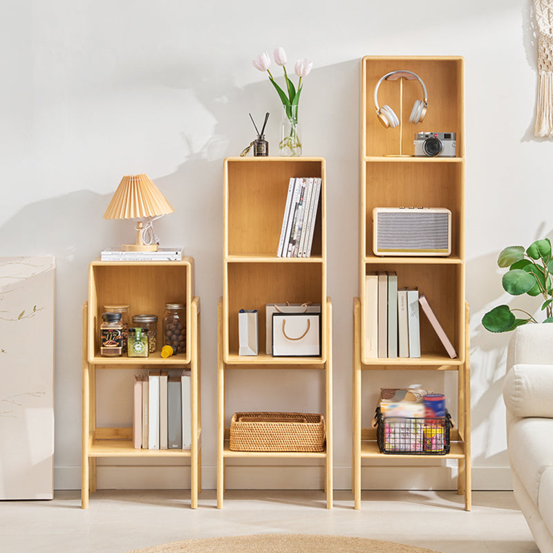 Contemporary Closed Back Bamboo Bookshelf Vertical Bookcase with Shelves Clearhalo 'Bookcases' 'furn' 'furn_bookcases' 'Furniture' 'Office Furniture' 7451089