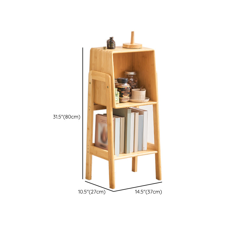 Contemporary Closed Back Bamboo Bookshelf Vertical Bookcase with Shelves Clearhalo 'Bookcases' 'furn' 'furn_bookcases' 'Furniture' 'Office Furniture' 7451090
