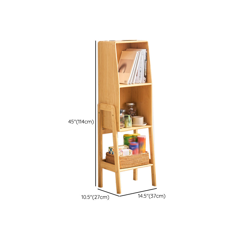 Contemporary Closed Back Bamboo Bookshelf Vertical Bookcase with Shelves Clearhalo 'Bookcases' 'furn' 'furn_bookcases' 'Furniture' 'Office Furniture' 7451091