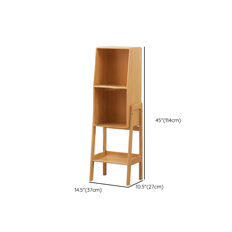 Bamboo Vertical Bookshelf Contemporary Closed Back Bookcase with Shelves