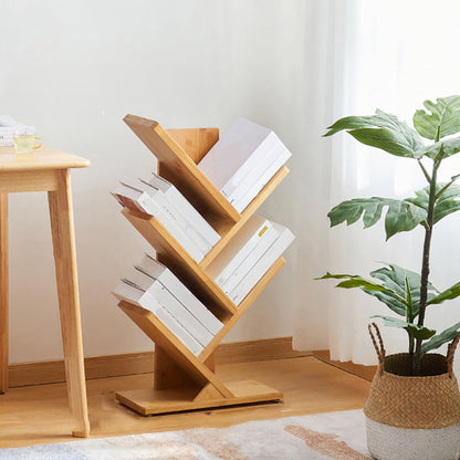 Etagere Contemporary Bamboo Bookcase Open Back Bookshelf for Office