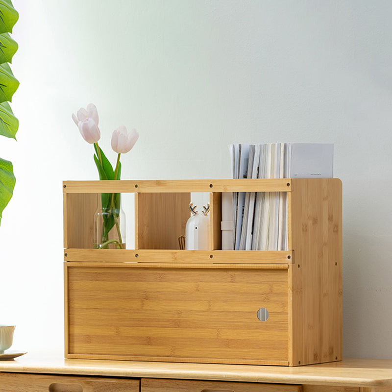 Libreria orizzontale di libreria chiusa contemporanea con mobili