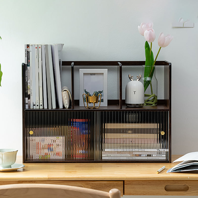 Libreria orizzontale di libreria chiusa contemporanea con mobili