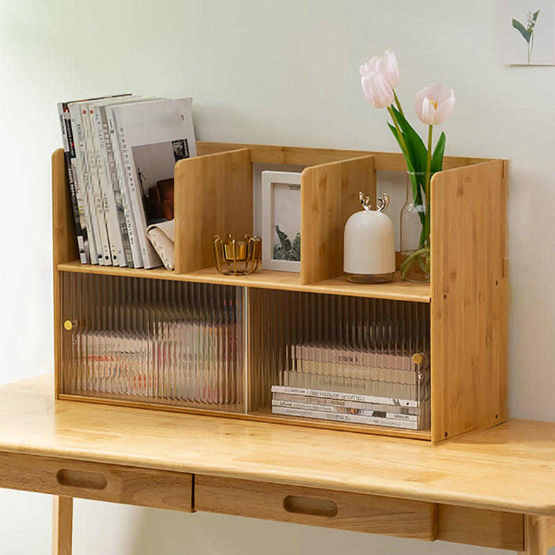 Libreria orizzontale di libreria chiusa contemporanea con mobili