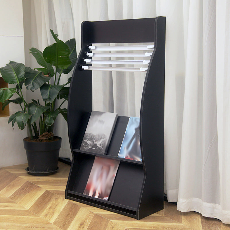 Closed Back Contemporary Bookcase Engineered Wood Vertical Bookshelf with Shelves 24"L x 10"W x 47"H Black Clearhalo 'Bookcases' 'furn' 'furn_bookcases' 'Furniture' 'Office Furniture' 7451174