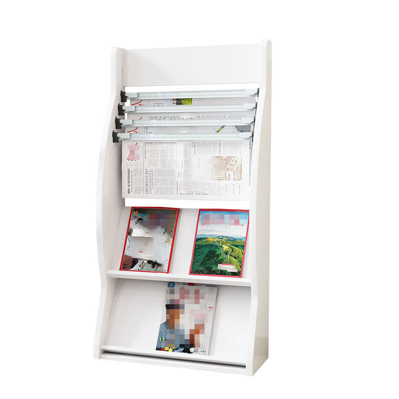 Closed Back Contemporary Bookcase Engineered Wood Vertical Bookshelf with Shelves 24"L x 10"W x 47"H White Clearhalo 'Bookcases' 'furn' 'furn_bookcases' 'Furniture' 'Office Furniture' 7451176