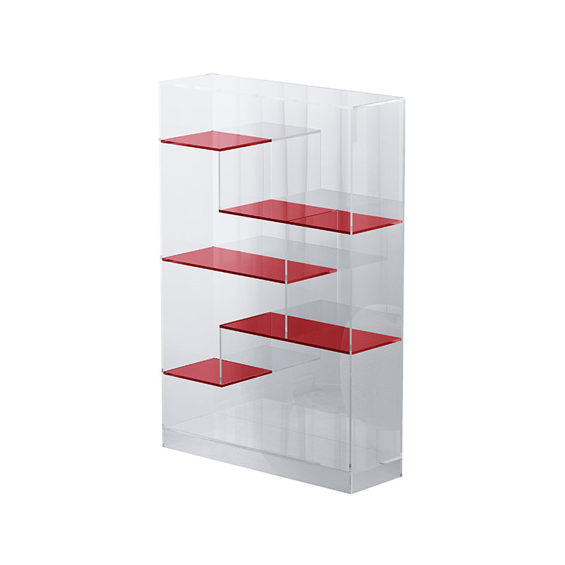 Acrylic Bookcase Modern Style Closed Back Vertical Bookshelf for Office