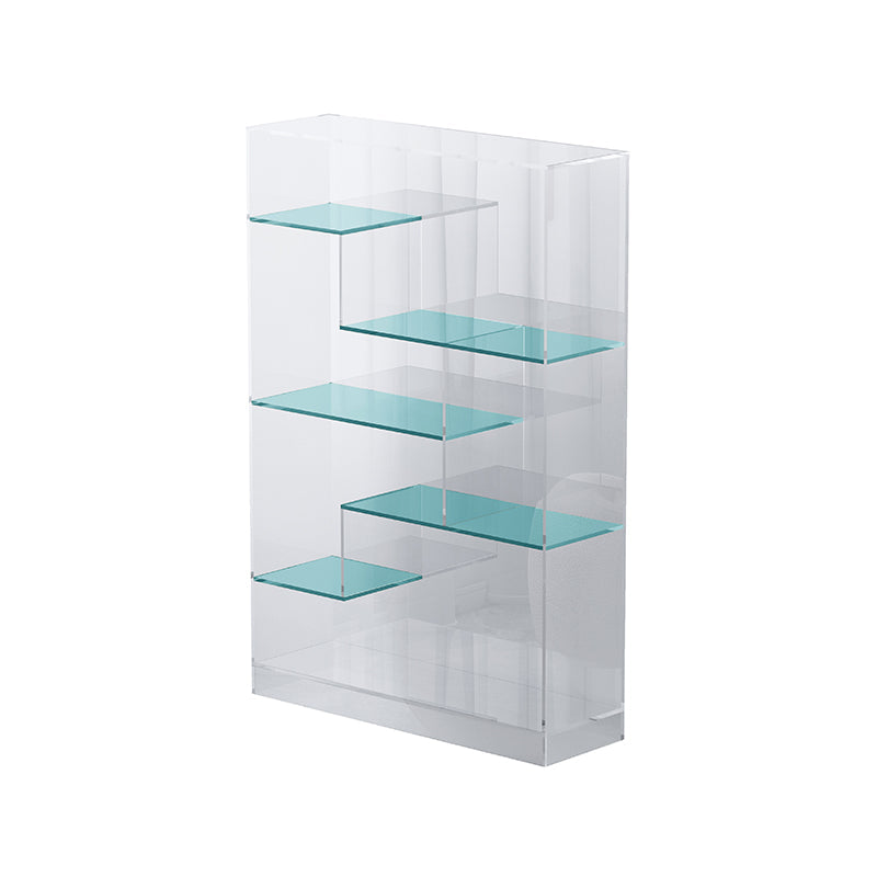 Acrylic Bookcase Modern Style Closed Back Vertical Bookshelf for Office