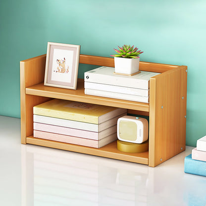Bamboo Vertical Bookshelf Contemporary Open Back Bookcase with Shelves 16"L x 7"W x 10"H Clearhalo 'Bookcases' 'furn' 'furn_bookcases' 'Furniture' 'Office Furniture' 7451209