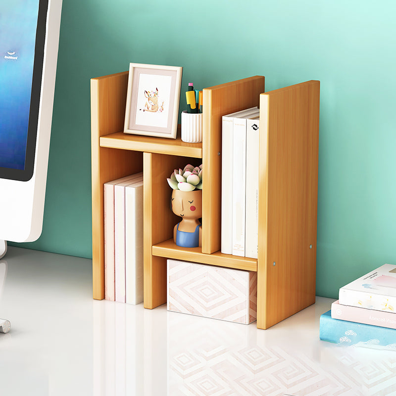 Bamboo Vertical Bookshelf Contemporary Open Back Bookcase with Shelves 17"L x 7"W x 16"H Clearhalo 'Bookcases' 'furn' 'furn_bookcases' 'Furniture' 'Office Furniture' 7451214