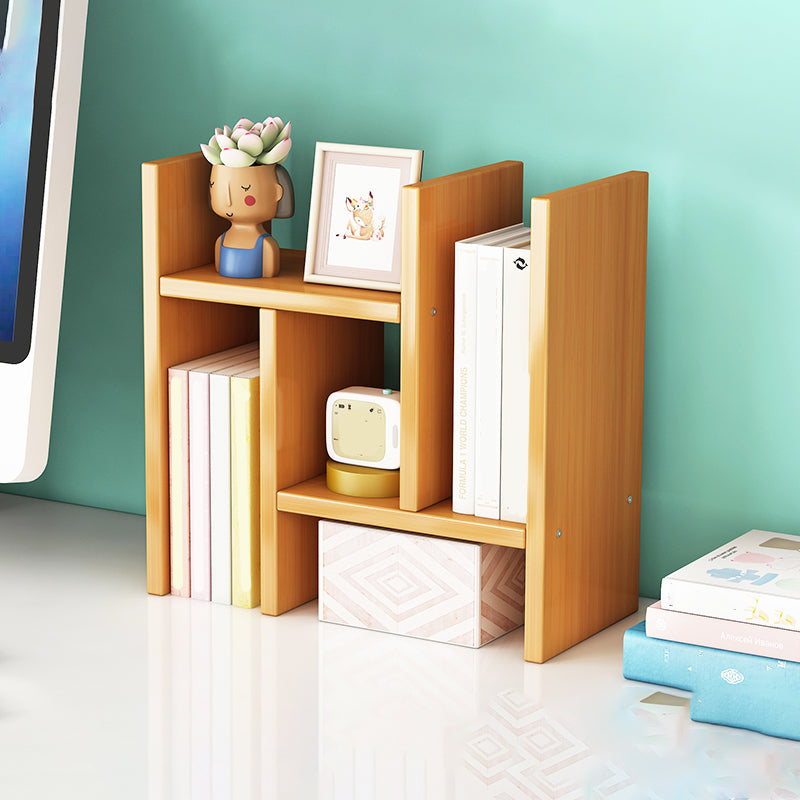 Bamboo Vertical Bookshelf Contemporary Open Back Bookcase with Shelves 24"L x 7"W x 16"H Clearhalo 'Bookcases' 'furn' 'furn_bookcases' 'Furniture' 'Office Furniture' 7451219