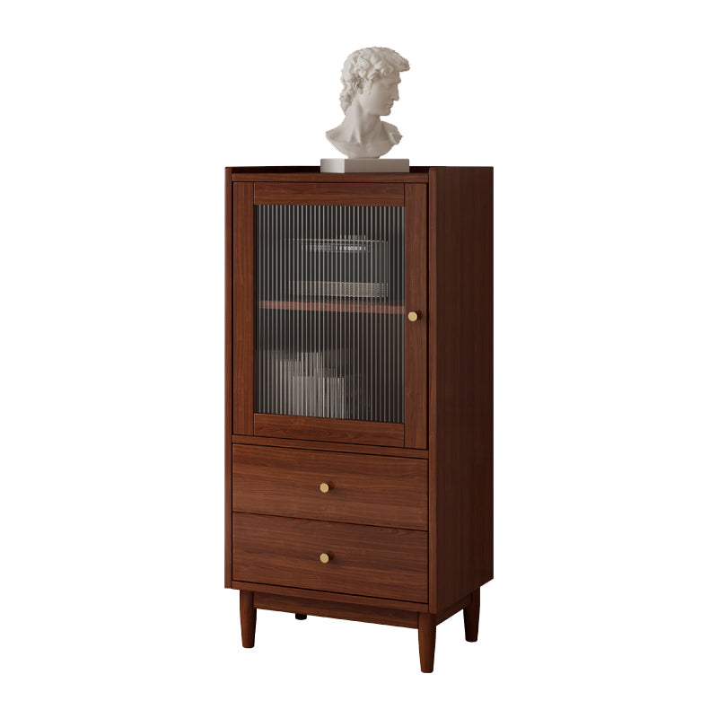 Closed Back Standard Bookshelf Solid Wood Contemporary Bookcase with Drawers 18"L x 14"W x 37"H Walnut Clearhalo 'Bookcases' 'furn' 'furn_bookcases' 'Furniture' 'Office Furniture' 7451237