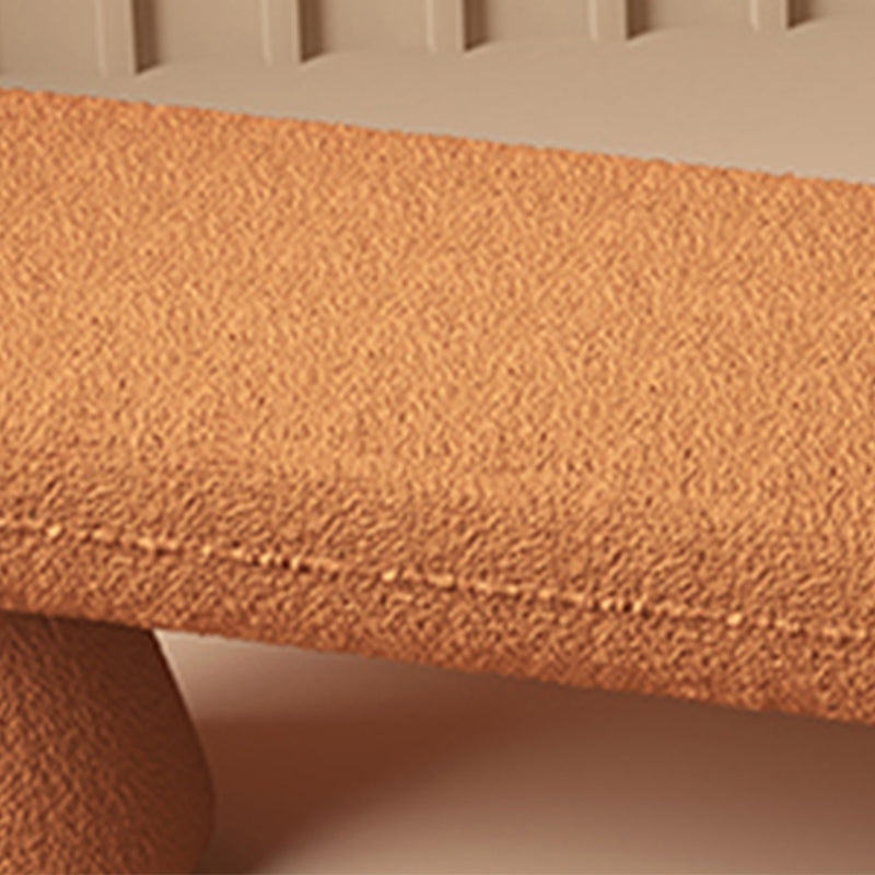 Oval Upholstered Entryway Bench Modern Seating Bench with Wooden Base Clearhalo 'Benches' 'Chairs & Seating' 'furn' 'furn_benches' 'Furniture' 'Living Room Furniture' 7451288