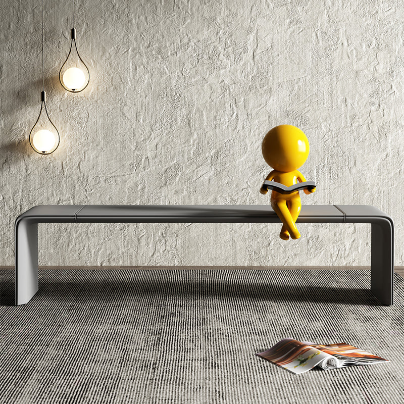 Rectangle Upholstered Entryway Bench Modern Seating Bench with Wooden Base 59"L x 18"W x 16"H Grey Clearhalo 'Benches' 'Chairs & Seating' 'furn' 'furn_benches' 'Furniture' 'Living Room Furniture' 7451310