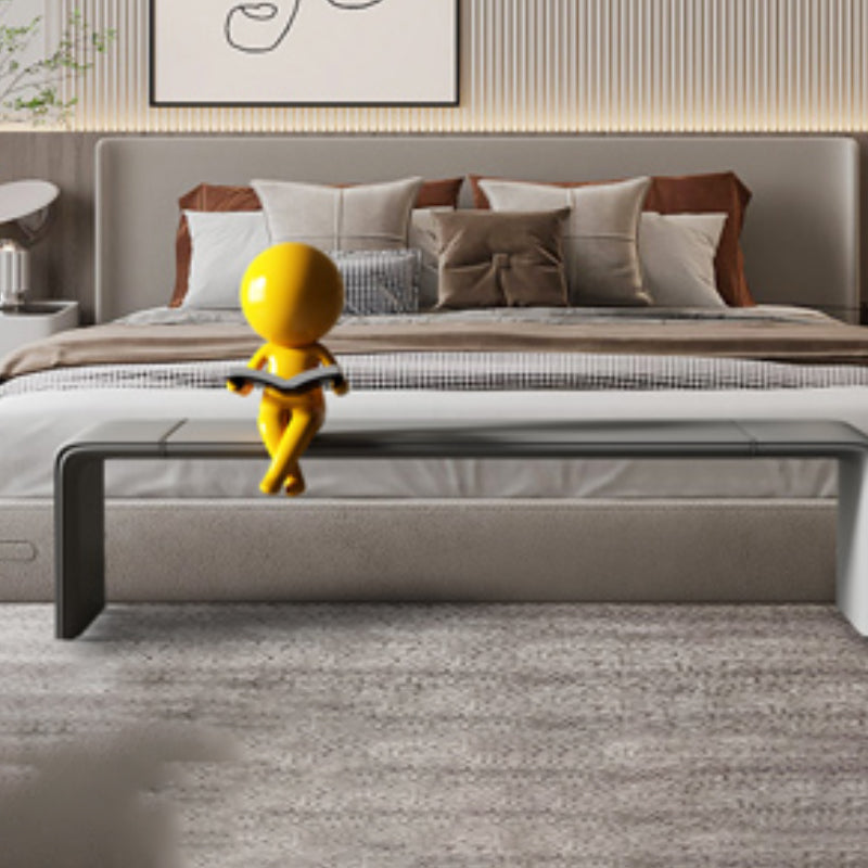 Rectangle Upholstered Entryway Bench Modern Seating Bench with Wooden Base Clearhalo 'Benches' 'Chairs & Seating' 'furn' 'furn_benches' 'Furniture' 'Living Room Furniture' 7451320