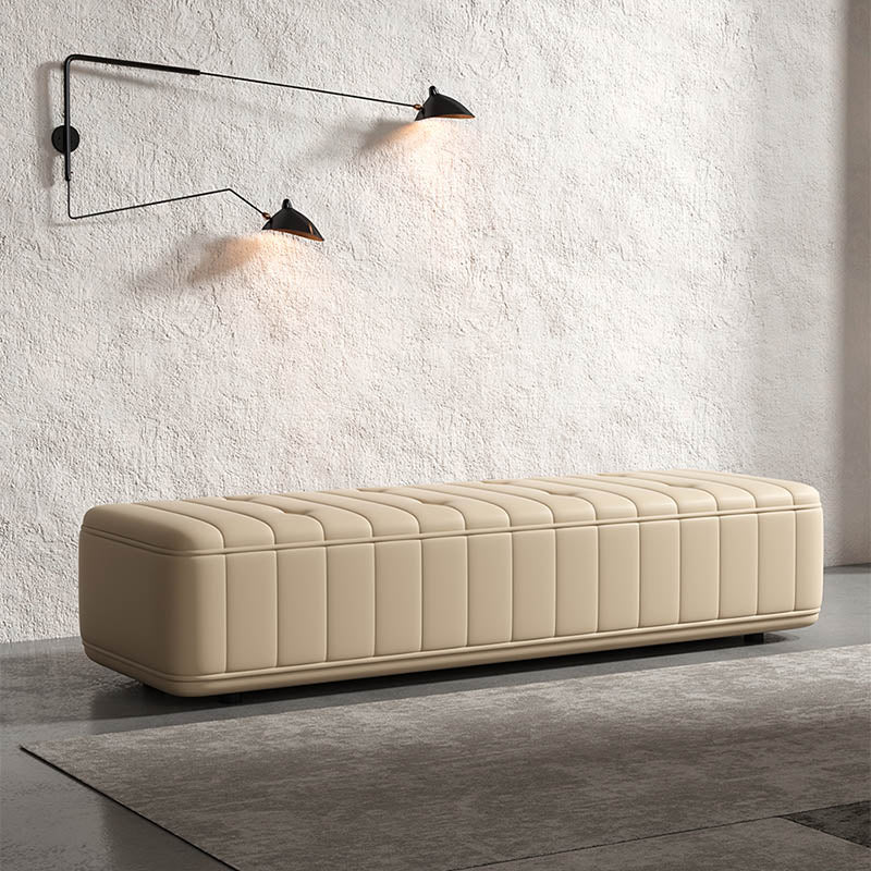 Rectangle Backless Entryway Bench Modern Seating Bench with Upholstered