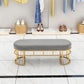 Contemporary Style Entryway Bench Cushioned Oval Metal Seating Bench