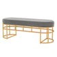 Contemporary Style Entryway Bench Cushioned Oval Metal Seating Bench