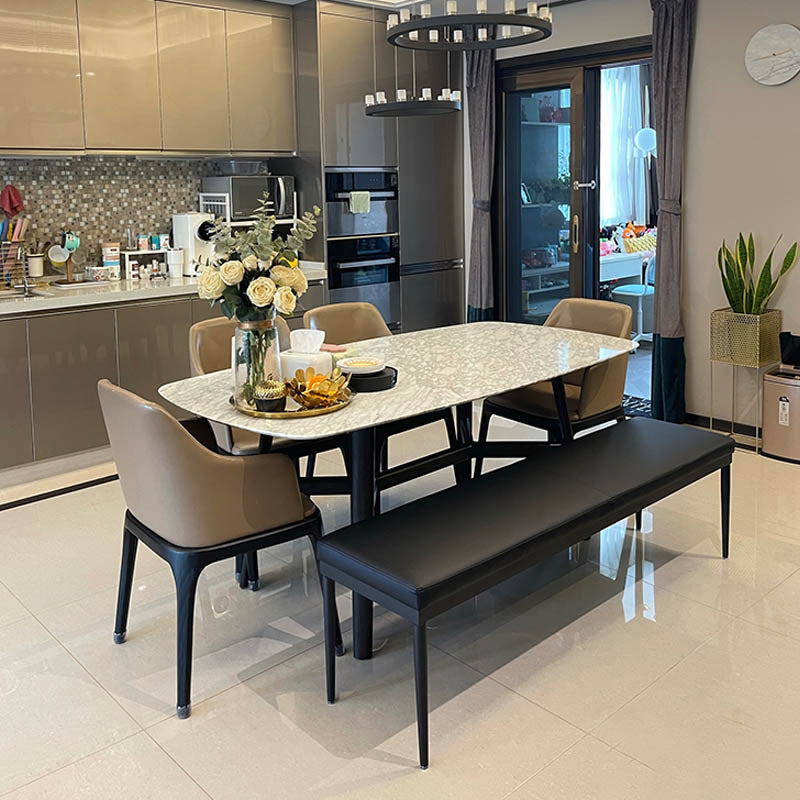 Hedendaagse gestoffeerde bank metalen zitbank met zwarte benen met zwarte benen