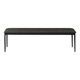 Contemporary Upholstered Bench Metal Home Seating Bench with Black Legs