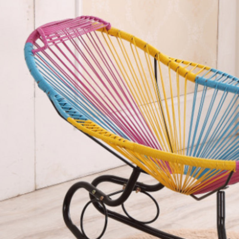 Single Home PE Rattan Lazy Chair Leisure Balcony Rocking Chair Clearhalo 'Chairs & Seating' 'furn' 'furn_rocking_chairs' 'Furniture' 'Living Room Furniture' 'Rocking Chairs' 'rocking_chairs' 7451421