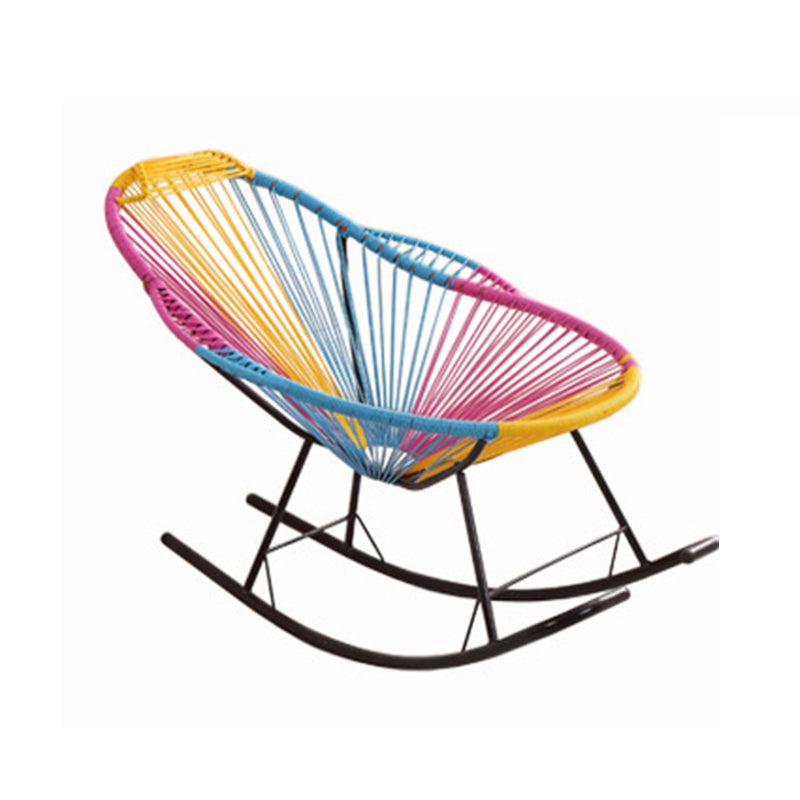 Single Home PE Rattan Lazy Chair Leisure Balcony Rocking Chair Clearhalo 'Chairs & Seating' 'furn' 'furn_rocking_chairs' 'Furniture' 'Living Room Furniture' 'Rocking Chairs' 'rocking_chairs' 7451422