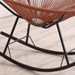 Single Home PE Rattan silla de ocio balcón de ocio mecedora