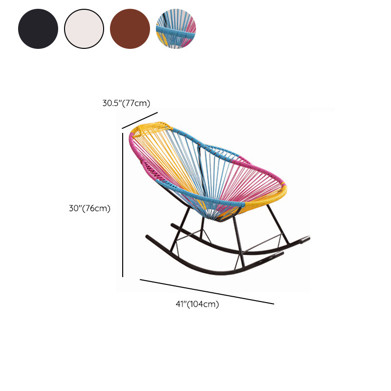 Single Home PE Rattan Lazy Chair Leisure Balcony Rocking Chair Clearhalo 'Chairs & Seating' 'furn' 'furn_rocking_chairs' 'Furniture' 'Living Room Furniture' 'Rocking Chairs' 'rocking_chairs' 7451425
