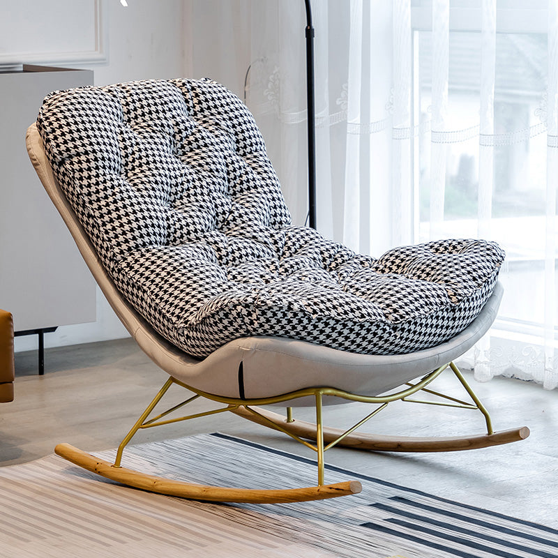 Light Luxury Modern Home Lazy Sofa Chair Lounge Leisure Chaise Rocking Chair White Clearhalo 'Chairs & Seating' 'furn' 'furn_rocking_chairs' 'Furniture' 'Living Room Furniture' 'Rocking Chairs' 'rocking_chairs' 7451427