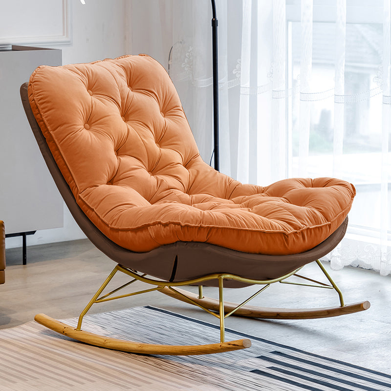 Light Luxury Modern Home Lazy Sofa Chair Lounge Leisure Chaise Rocking Chair Dark Coffee Clearhalo 'Chairs & Seating' 'furn' 'furn_rocking_chairs' 'Furniture' 'Living Room Furniture' 'Rocking Chairs' 'rocking_chairs' 7451432