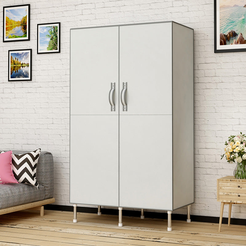 Metal and Fabric Wardrobe Industrial Style Minimalist Rectangular Bedroom Wardrobe Closet Clearhalo 'Armoires & Wardrobes' 'armoires_wardrobes' 'Bedroom Furniture' 'furn' 'furn_armoires_wardrobes' 'Furniture' 7451480