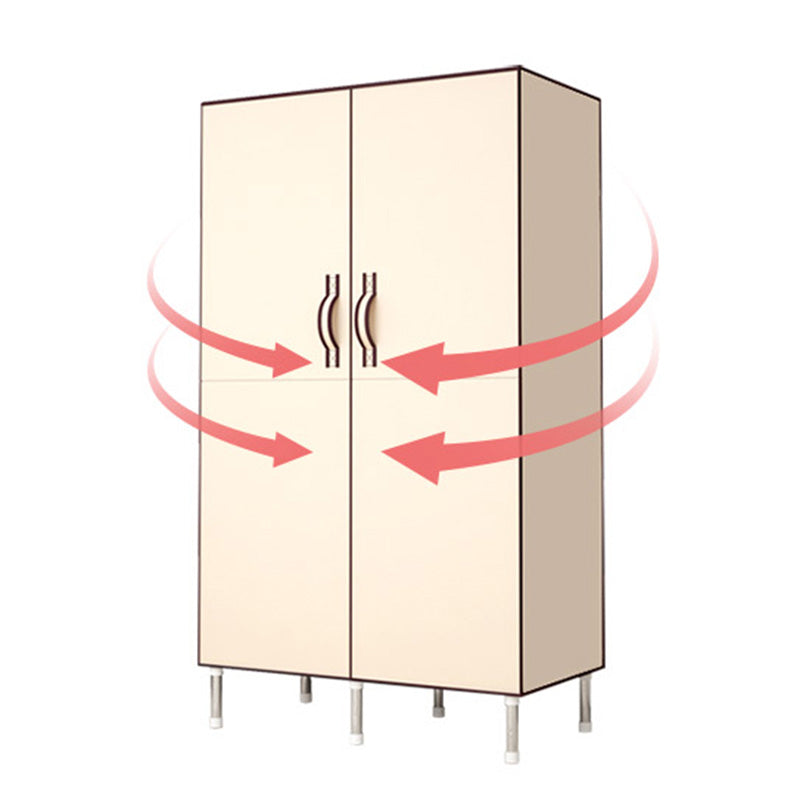 Metal and Fabric Wardrobe Industrial Style Minimalist Rectangular Bedroom Wardrobe Closet Clearhalo 'Armoires & Wardrobes' 'armoires_wardrobes' 'Bedroom Furniture' 'furn' 'furn_armoires_wardrobes' 'Furniture' 7451493