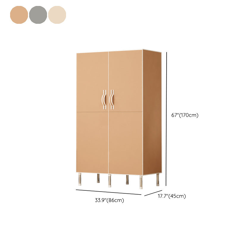 Metal and Fabric Wardrobe Industrial Style Minimalist Rectangular Bedroom Wardrobe Closet Clearhalo 'Armoires & Wardrobes' 'armoires_wardrobes' 'Bedroom Furniture' 'furn' 'furn_armoires_wardrobes' 'Furniture' 7451497