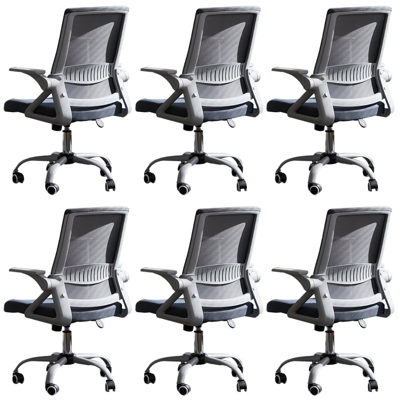 Modern Office Chair Tilt Mechanism No Distressing Ergonomic Chair with Wheels Grey 6 Piece Set Clearhalo 'furn' 'furn_office_chair' 'Furniture' 'Office Chairs' 'Office Furniture' 'office_chair' 7453046