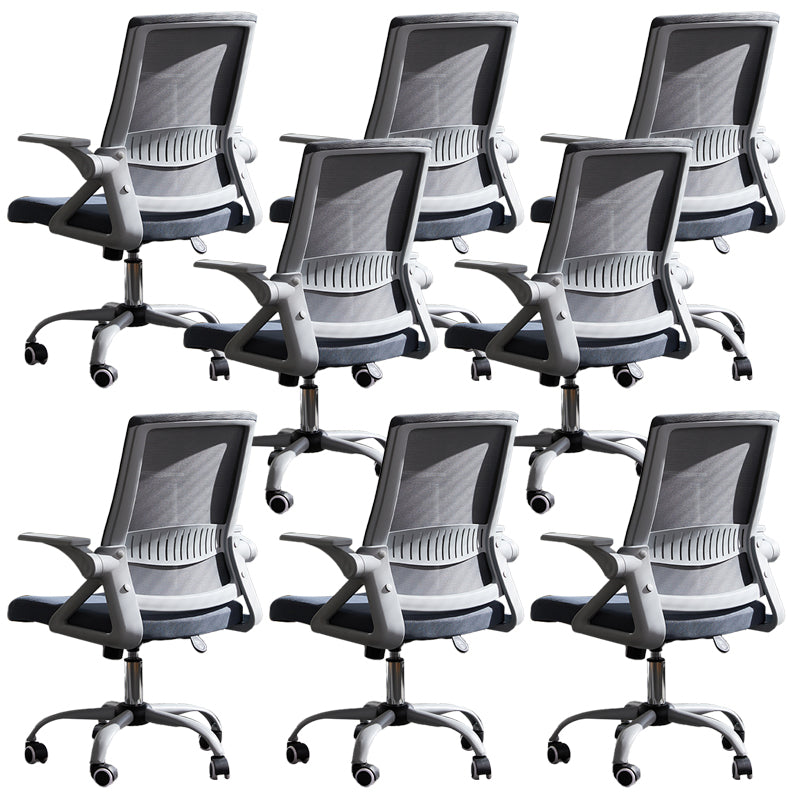 Modern Office Chair Tilt Mechanism No Distressing Ergonomic Chair with Wheels Grey 8 Piece Set Clearhalo 'furn' 'furn_office_chair' 'Furniture' 'Office Chairs' 'Office Furniture' 'office_chair' 7453048