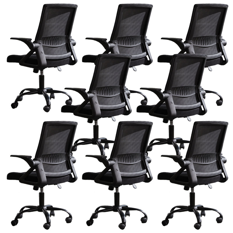 Modern Office Chair Tilt Mechanism No Distressing Ergonomic Chair with Wheels Black 8 Piece Set Clearhalo 'furn' 'furn_office_chair' 'Furniture' 'Office Chairs' 'Office Furniture' 'office_chair' 7453058