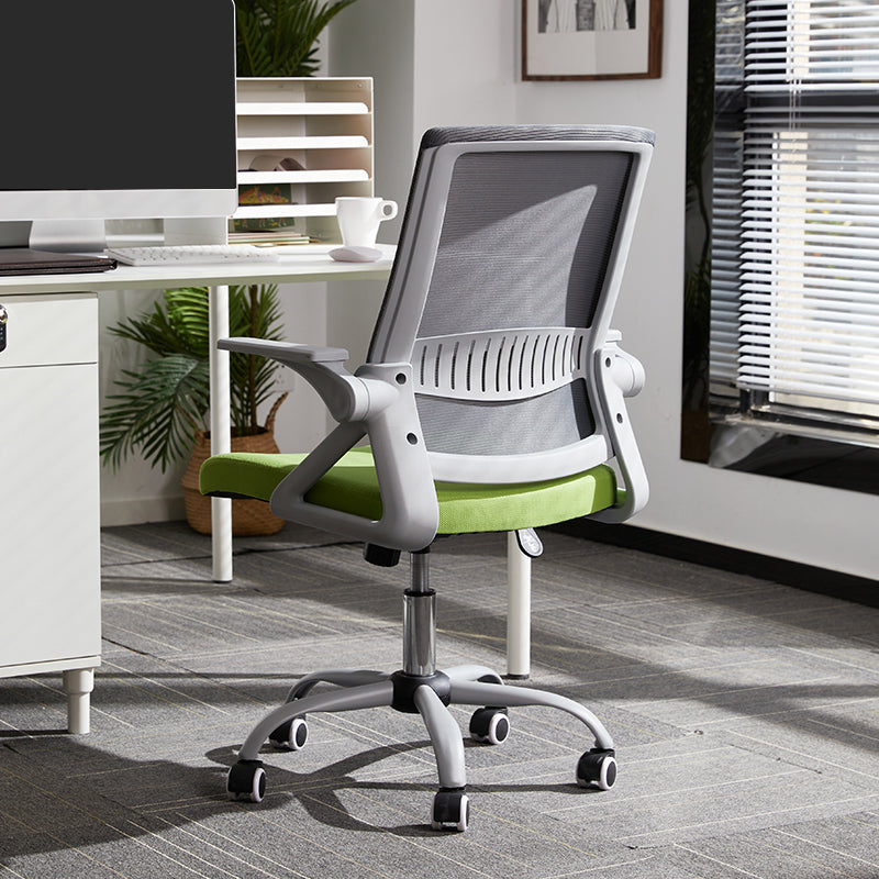 Modern Office Chair Tilt Mechanism No Distressing Ergonomic Chair with Wheels Gray-Green 1 Piece Clearhalo 'furn' 'furn_office_chair' 'Furniture' 'Office Chairs' 'Office Furniture' 'office_chair' 7453064