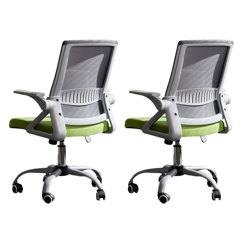 Modern Office Chair Tilt Mechanism No Distressing Ergonomic Chair with Wheels Gray-Green 2 Piece Set Clearhalo 'furn' 'furn_office_chair' 'Furniture' 'Office Chairs' 'Office Furniture' 'office_chair' 7453065