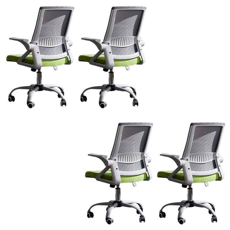 Modern Office Chair Tilt Mechanism No Distressing Ergonomic Chair with Wheels Gray-Green 4 Piece Set Clearhalo 'furn' 'furn_office_chair' 'Furniture' 'Office Chairs' 'Office Furniture' 'office_chair' 7453066