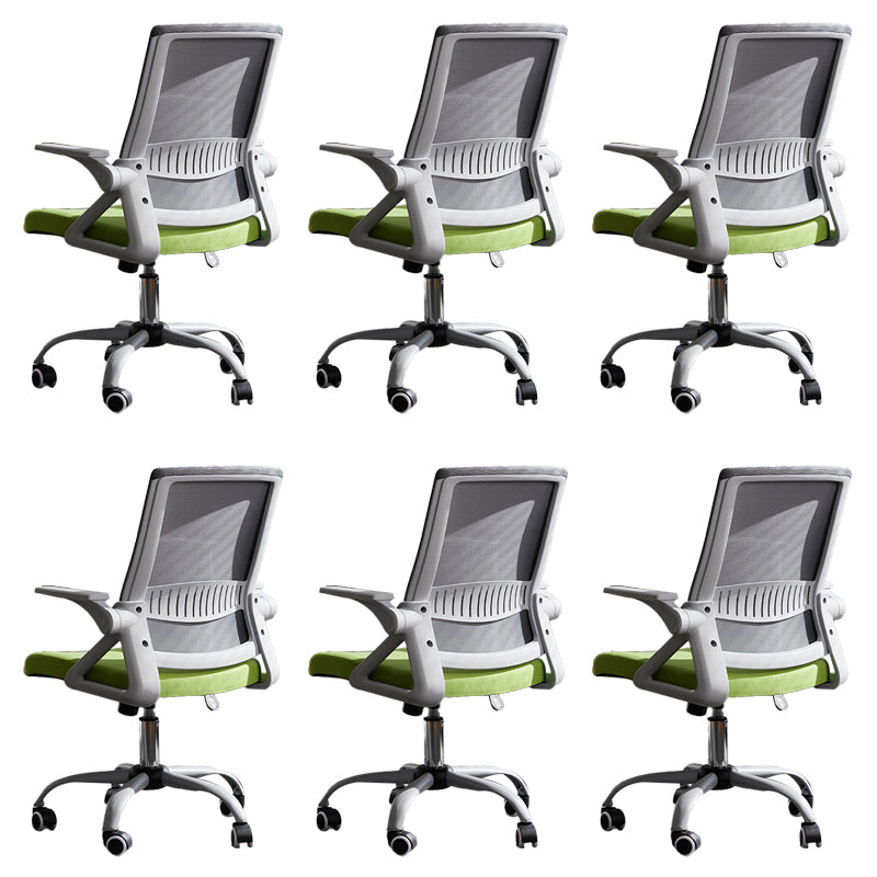 Modern Office Chair Tilt Mechanism No Distressing Ergonomic Chair with Wheels Gray-Green 6 Piece Set Clearhalo 'furn' 'furn_office_chair' 'Furniture' 'Office Chairs' 'Office Furniture' 'office_chair' 7453067