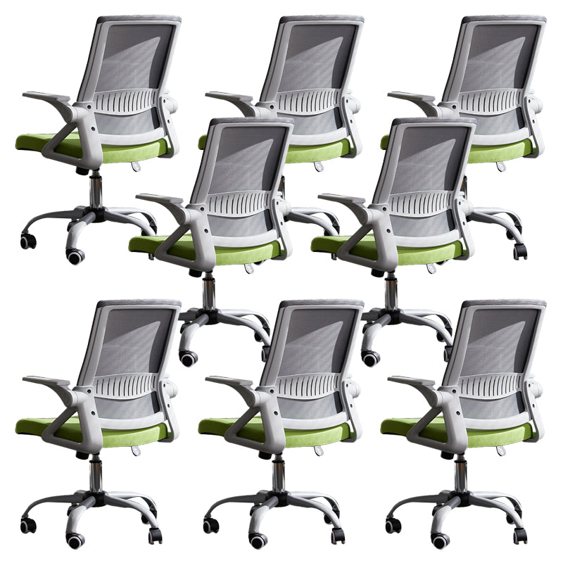Modern Office Chair Tilt Mechanism No Distressing Ergonomic Chair with Wheels Gray-Green 8 Piece Set Clearhalo 'furn' 'furn_office_chair' 'Furniture' 'Office Chairs' 'Office Furniture' 'office_chair' 7453068
