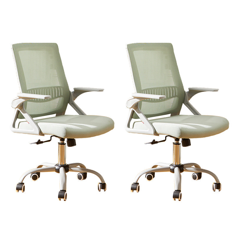 Modern Office Chair Tilt Mechanism No Distressing Ergonomic Chair with Wheels Green 2 Piece Set Clearhalo 'furn' 'furn_office_chair' 'Furniture' 'Office Chairs' 'Office Furniture' 'office_chair' 7453070