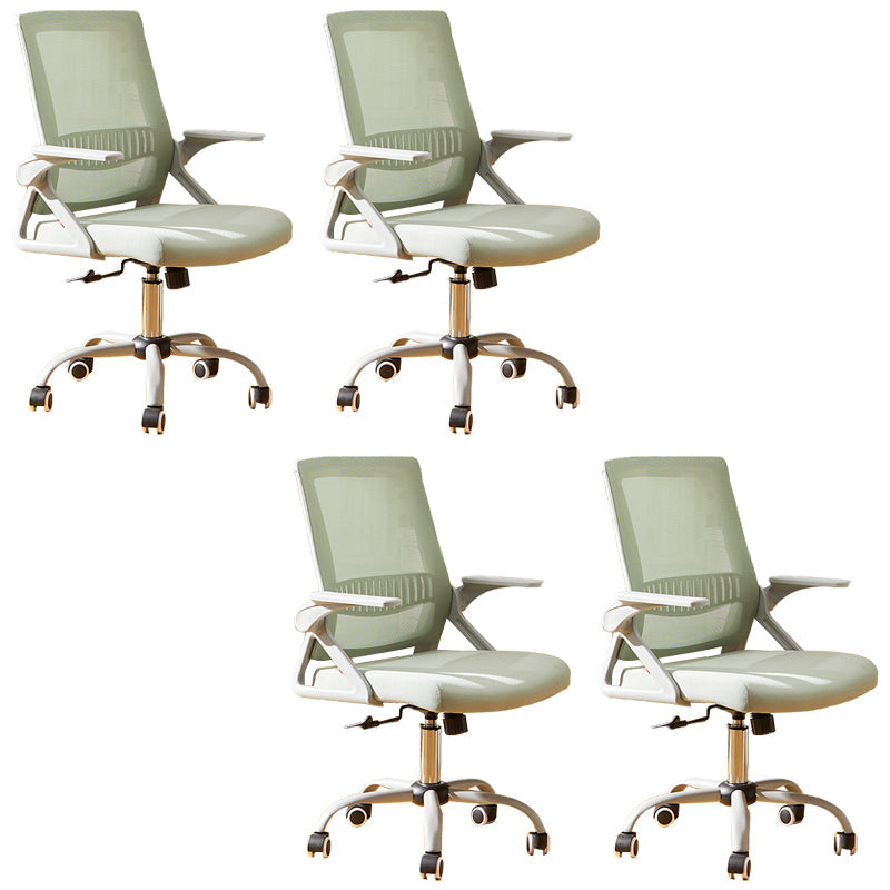 Modern Office Chair Tilt Mechanism No Distressing Ergonomic Chair with Wheels Green 4 Piece Set Clearhalo 'furn' 'furn_office_chair' 'Furniture' 'Office Chairs' 'Office Furniture' 'office_chair' 7453071