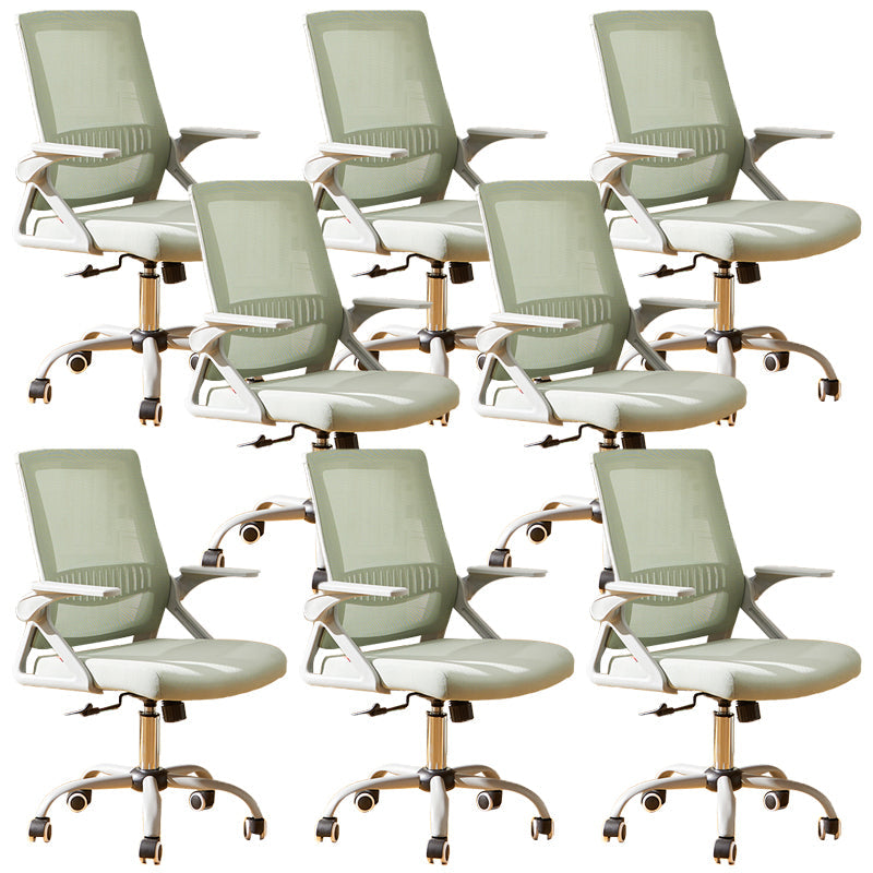 Modern Office Chair Tilt Mechanism No Distressing Ergonomic Chair with Wheels Green 8 Piece Set Clearhalo 'furn' 'furn_office_chair' 'Furniture' 'Office Chairs' 'Office Furniture' 'office_chair' 7453073
